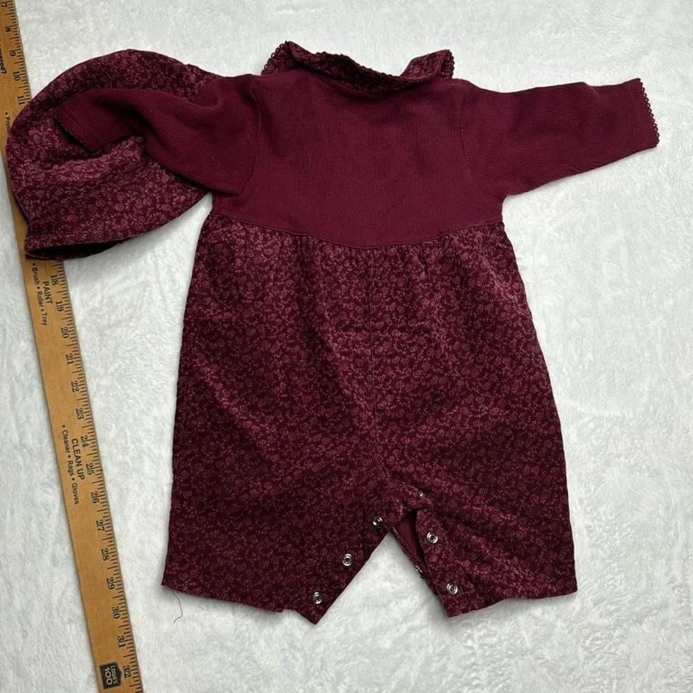 Field gear baby outfit corduroy, red beat floral print cotton with hat 6 6m girl